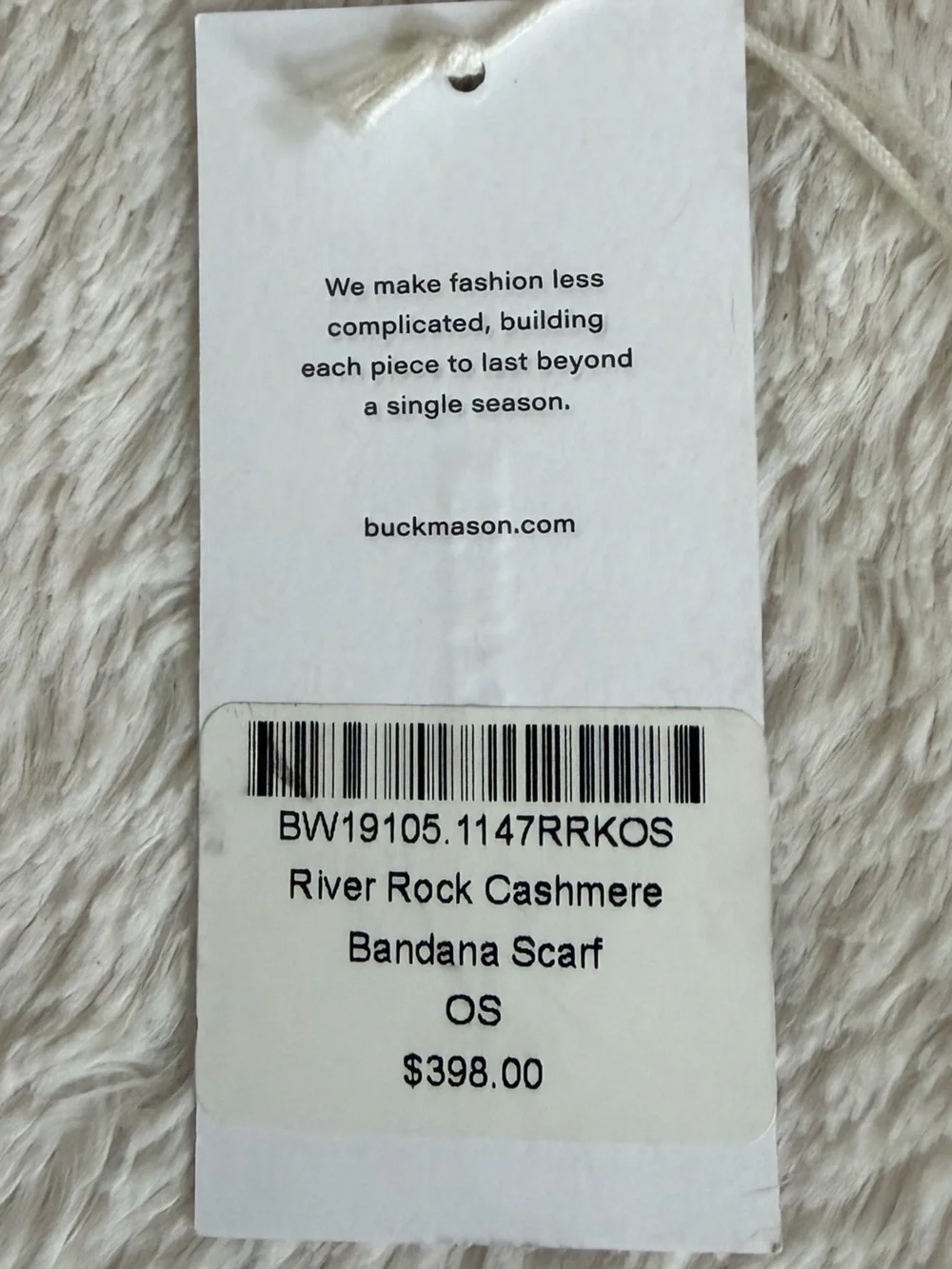 Buck Mason River Rock Cashmere Bandana Scarf NWT